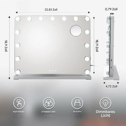 Hollywood-Kosmetikspiegel mit LED-Lichtern