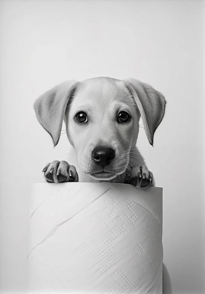 Poster in schwarz/weiß mit niedlichen Tieren